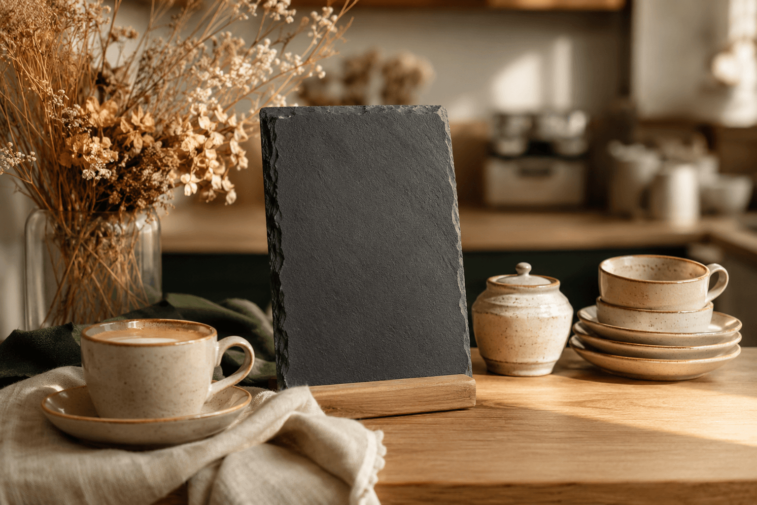 A styled café menu board preview